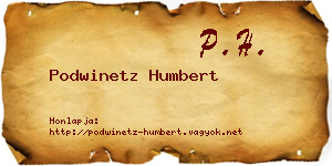 Podwinetz Humbert névjegykártya
